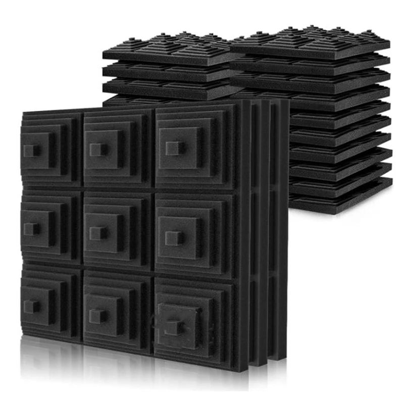 

24 Pcs Acoustic Foam Panel,Sound Insulation Foam Panel,Noise Reduction Mat,For Music Studio Bedroom Home,Etc,5X30x30cm