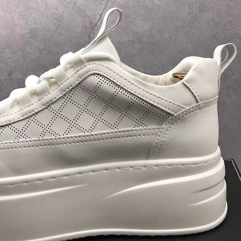 Spring Autumn Light Breathable White Casual Sneakers Fashion Round Toe Thick Bottom Business Driving Walking Loafers V12 6