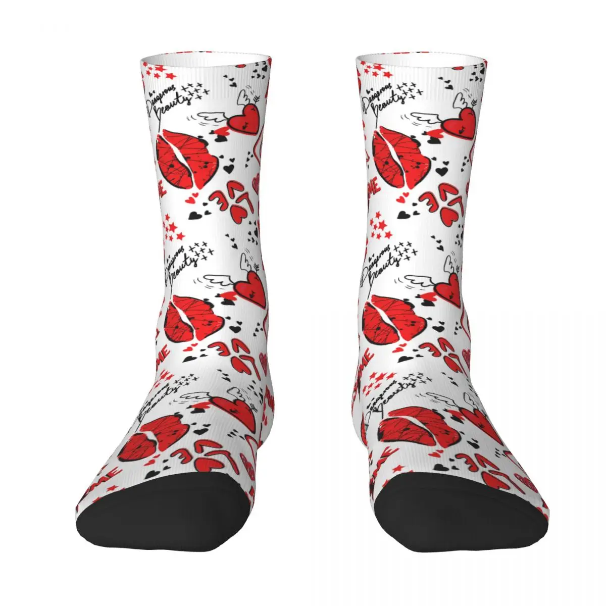 

Seamless Pattern With Red Lips Xoxo And Hearts Adult Socks,Unisex socks,men Socks women Socks