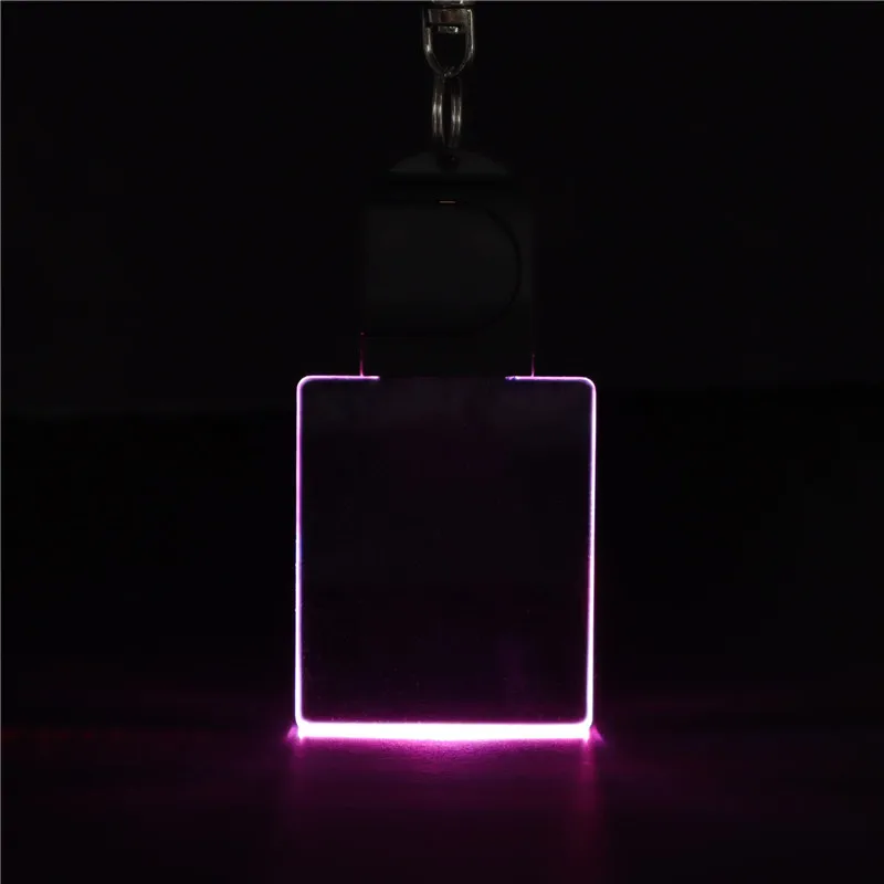 1Pcs Led Acrylic 3D Keychain RGB Colorful Night Light Luminous Pendant Lamp Wedding Christmas Decor Diy Gift Key Ring 6