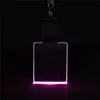1Pcs Led Acrylic 3D Keychain RGB Colorful Night Light Luminous Pendant Lamp Wedding Christmas Decor Diy Gift Key Ring 6