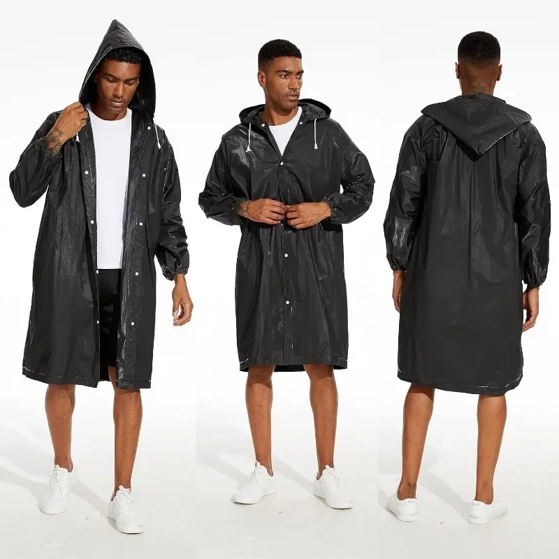 Raincoat Poncho Portable EVA Raincoats for Adults Reusable Rain Ponchos