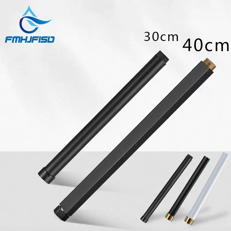 Bathroom Shower Faucet Extension Tube Shower arm Accessory Brass Tube Square Round 40cm shower pipe extension