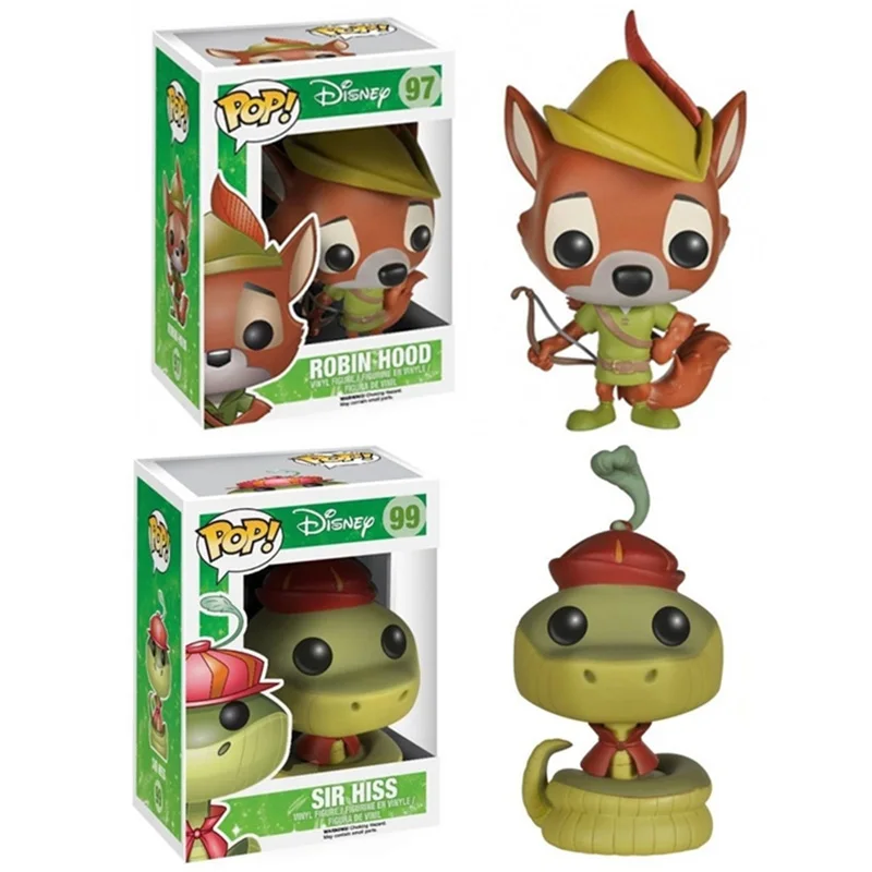 Funko Pop Disney Robin Hood #97 Sir Hiss #99 Vinyl Action Figure Toys Bambole Da Collezione Regali Per Bambini