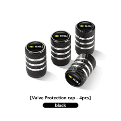 Renault Aluminum Wheel Valve Cover Set - 4Pcs Tire Dust Protection Caps (Black - 4PCS)