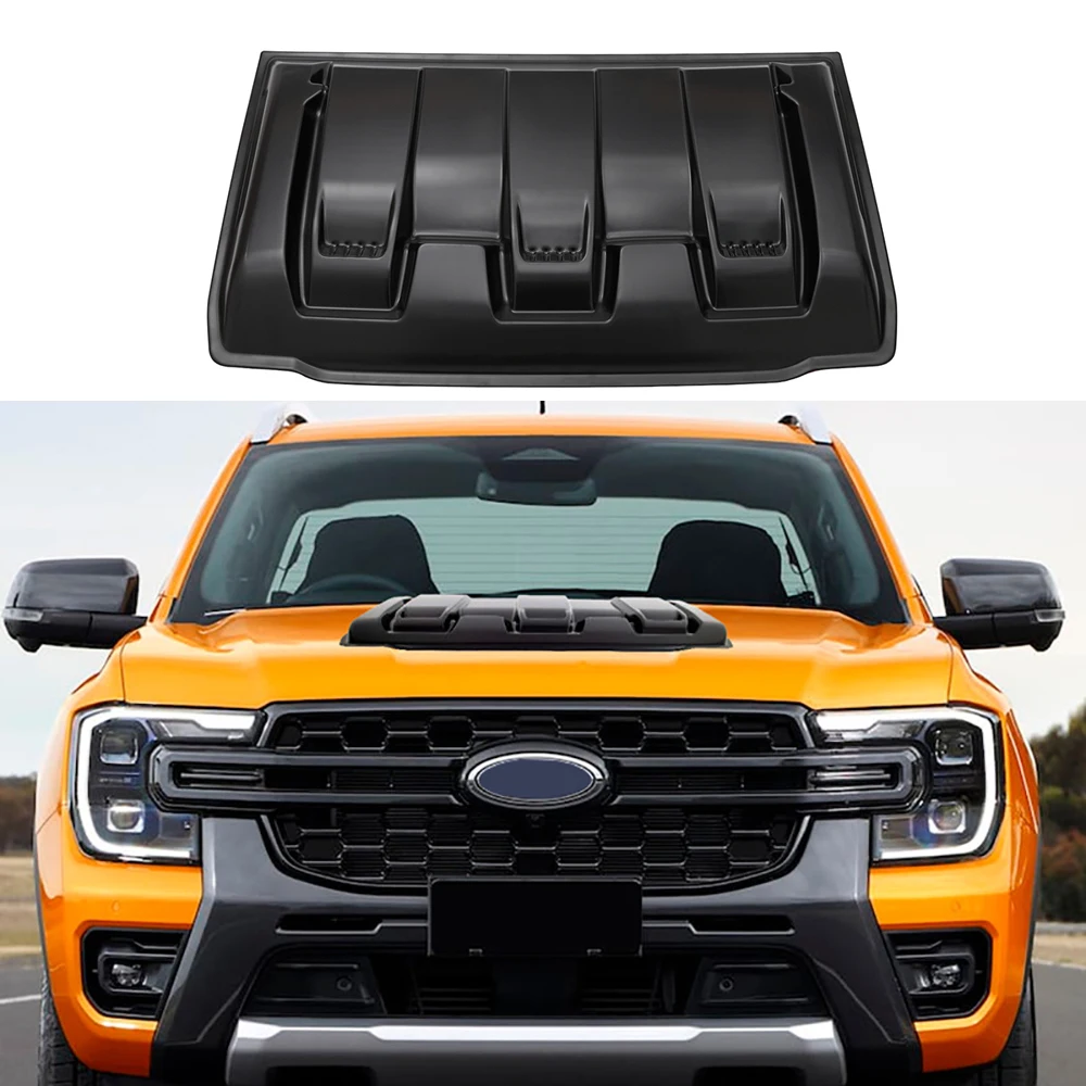 

Овальная крышка на решетку вентиляционного отверстия капота для Ford Ranger T9 Raptoe 2022 2023, Черная Овальная крышка из АБС-пластика для Everest 2022 2023