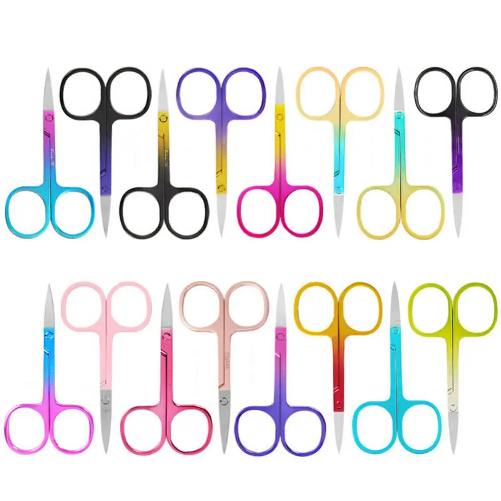 Craft Scissors 1/2PCS Curved Vintage Small Eyebrow Scissor Angled Beauty Scissors
