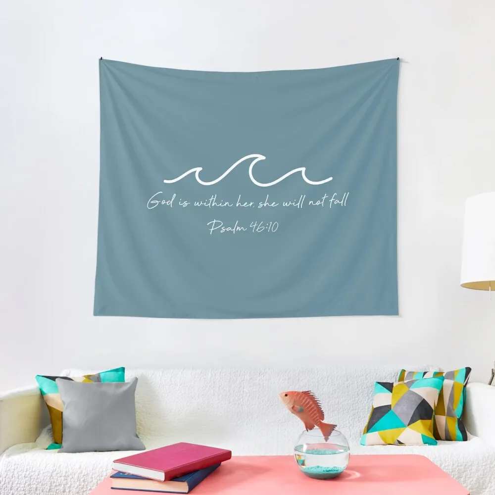 

God Is Within Her Waves - Psalm 46:5 Tapestry Bedroom Decor Aesthetic Aesthetic Room Decor Korean Nordic Home Decor Tapestry