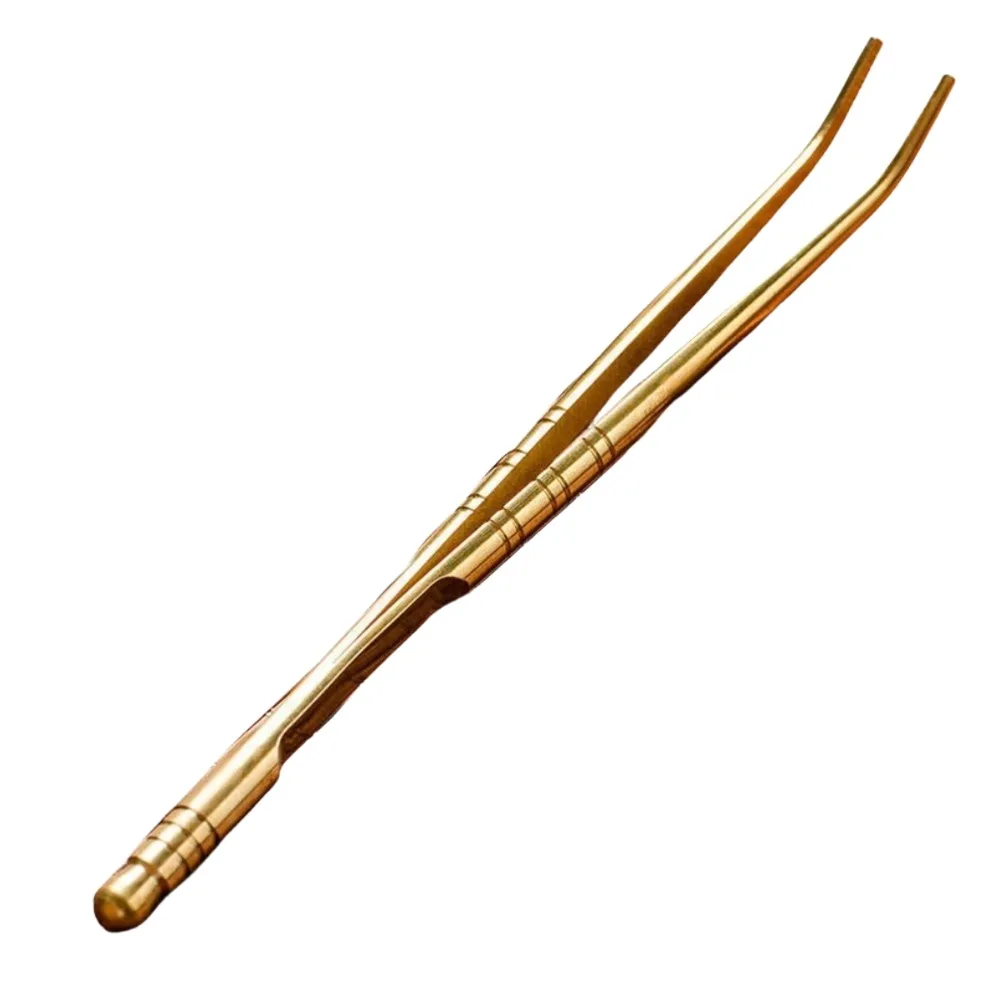 Brass Tea Clip Metal Toast Tong Pure Copper Toaster Bagel Bacon Tweezers Sugar Ice Tea Tong Teaware Kitchen Accessories Tool
