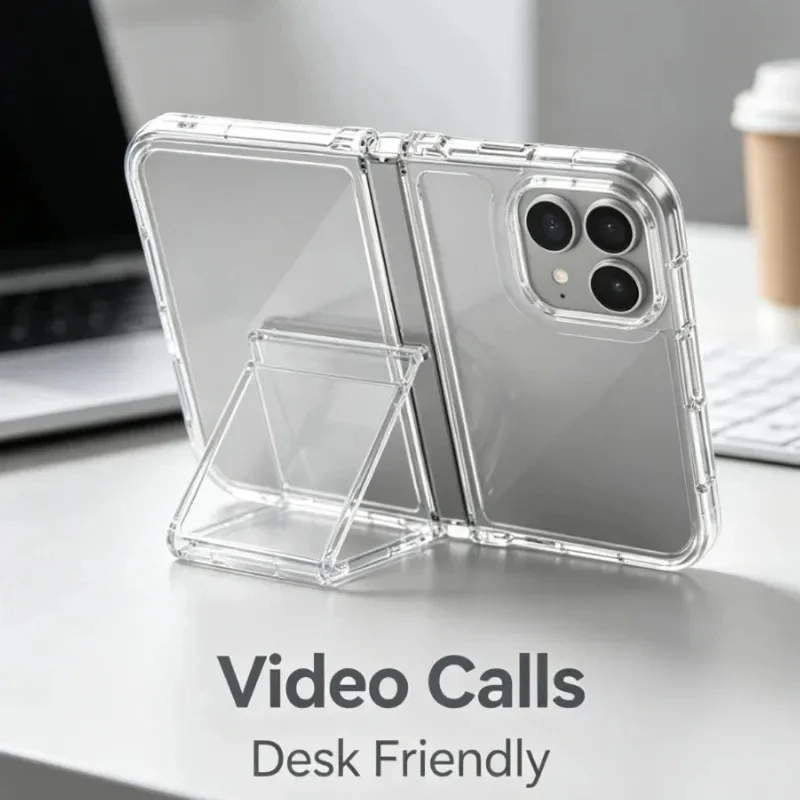 Transparent Shockproof Folding Phone Case with 360-Degree Protection