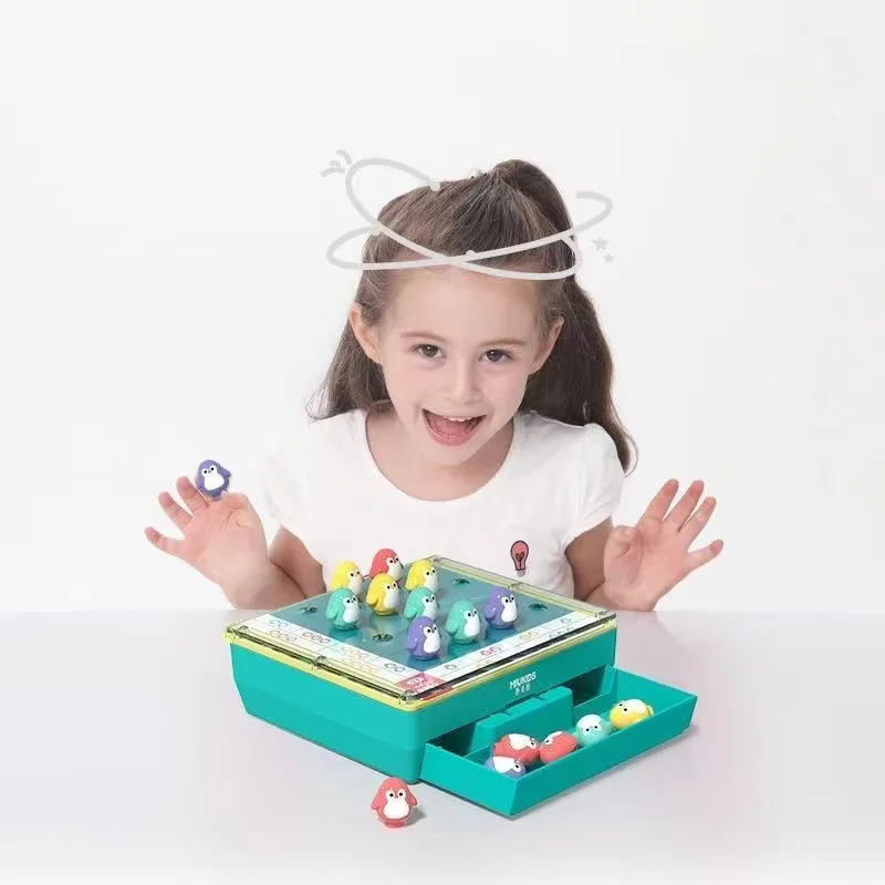 ANU New Penguin Array Toys Reasoning Brain Thinking Training Children's IQ Education Chessboard Games Gifts Interactive Toys