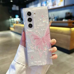 Colorful Glitter Cartoon Butterfly Flower Shockproof Shell Case for Samsung Z old 4 (Pink HD)