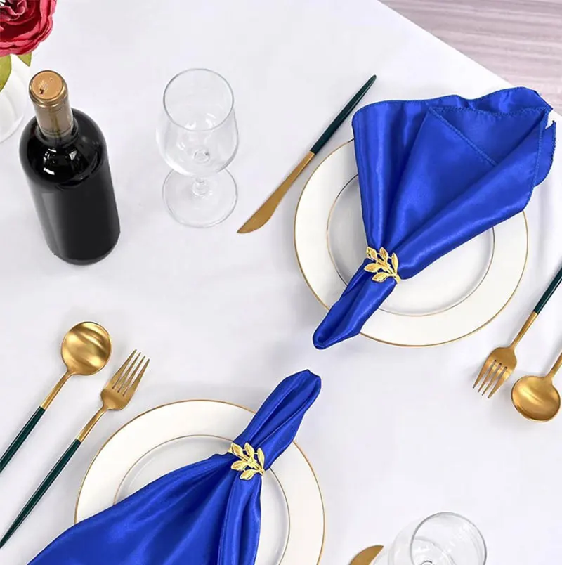 6 Stück Satin-Servietten, 30 cm x 30 cm, Handtuch-Servietten, weiche Tischservietten für Hochzeiten, Partys, Zuhause, Hotels, Weihnachtsdekoration, Tischservietten – Detail 1