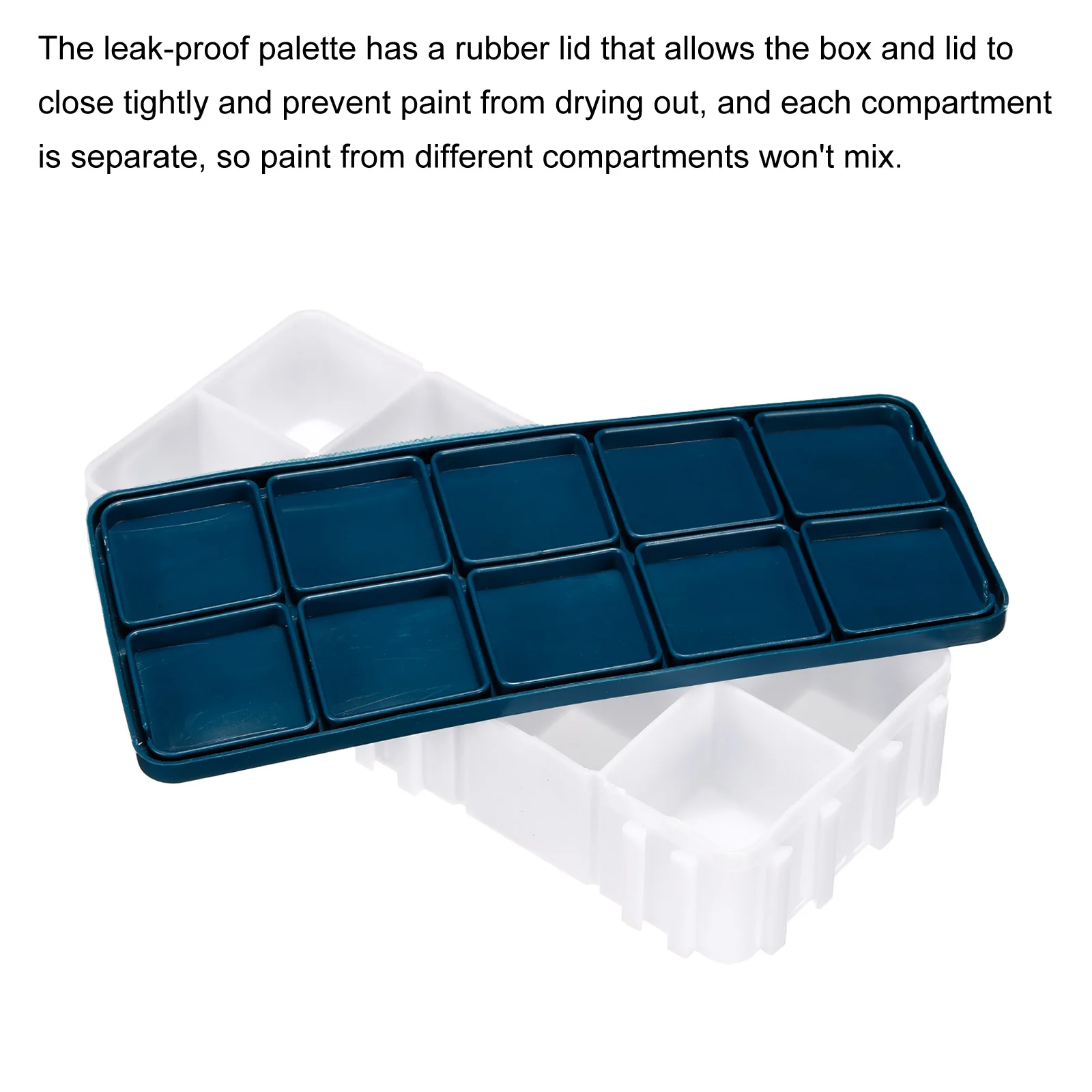 10/12Grid Paint Palette Plastic Painting Tray Deep Saver Box Detachable Soft Cover Storage Organizer for Watercolor Gouache