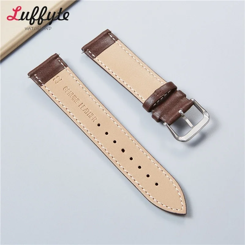 Elegant Leather Watch Strap - Universal Plain Design