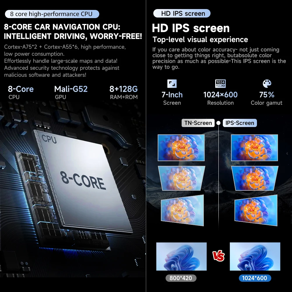 7인치 안드로이드 12.0 차량용 DVD 플레이어 GPS 앰프 DSP RGB 기능 자동 와이파이 카플레이 4+64GB 클락 W209용