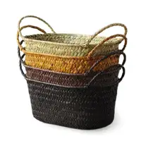 Handmade DIY Straw Flower Pot Basket Fruit Sundries Organizer Rattan Plant Box 6