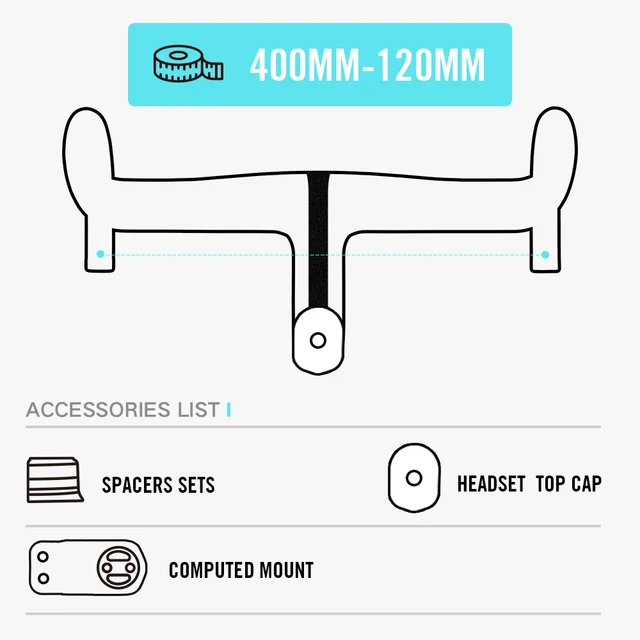 RYET Ergo Ace Full Internal Cable Routing Road Bicycle Handlebar T800