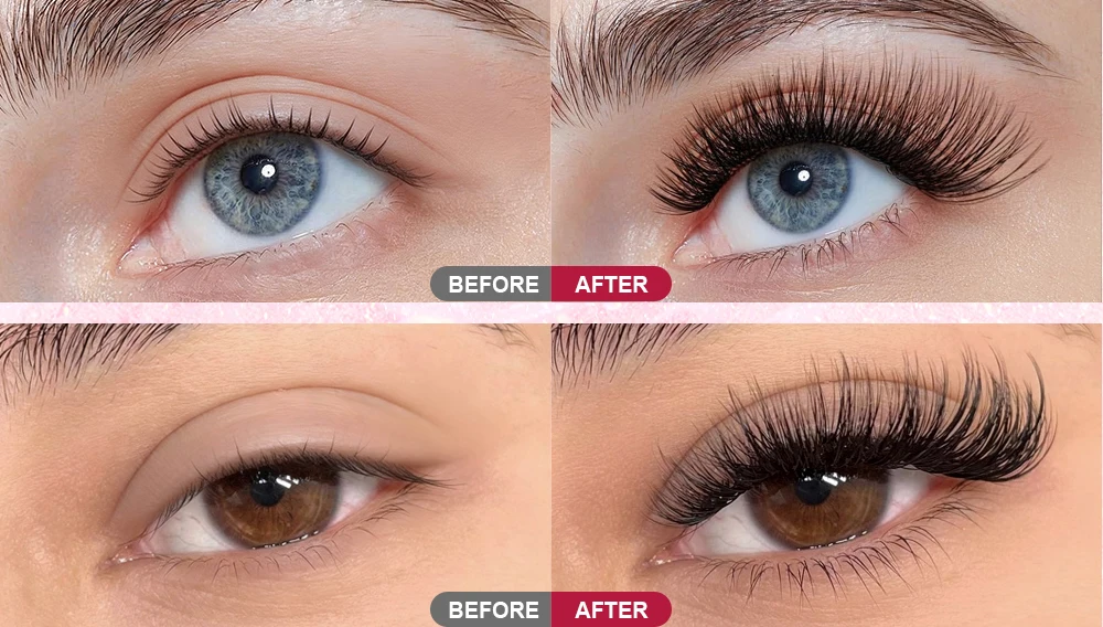 FADVAN YY-Form Wimpernverlängerung 0,05/0,07 Weiche Premium-Falsche Wimpern individuelles Make-up Schwarz Kreuzmuster Schönheit – Detail 7