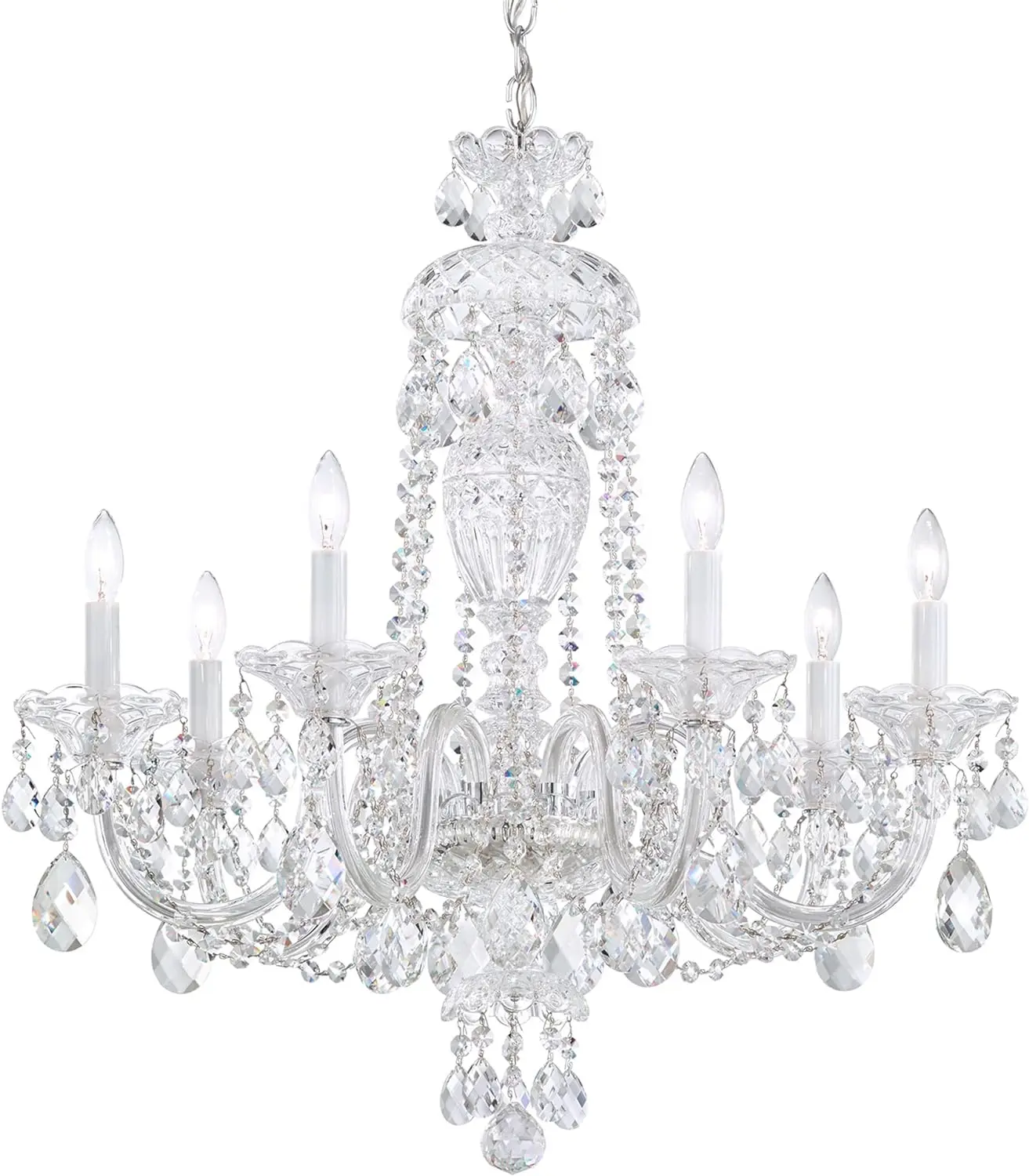 

Chandelier in Silver with Clear Heritage Hand-Cut Crystal pendant chandelier lamps for living room