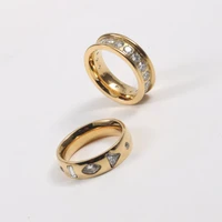 High End PVD Waterproof Retro Shinny Zircon Ring for Women Girl Stainless Steel Ring Wedding Jewelry 1
