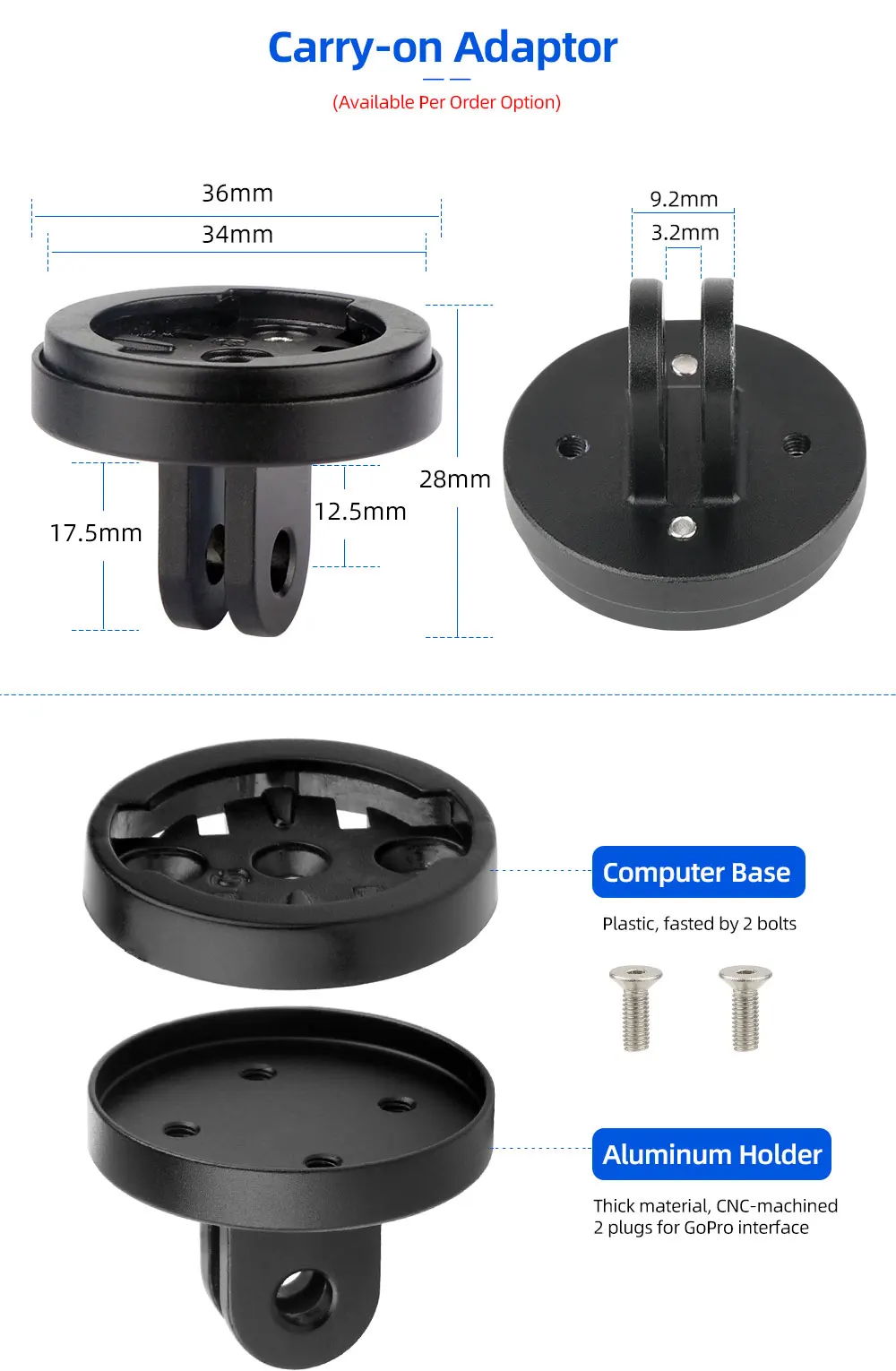 Deemount Fahrradcomputerständer für Garmin/Bryton/CATEYE MTB Rennrad Vorbau Front Ends Scheinwerfer Durchmesser. 20–30 mm Taschenlampenhalterung – Detail 14
