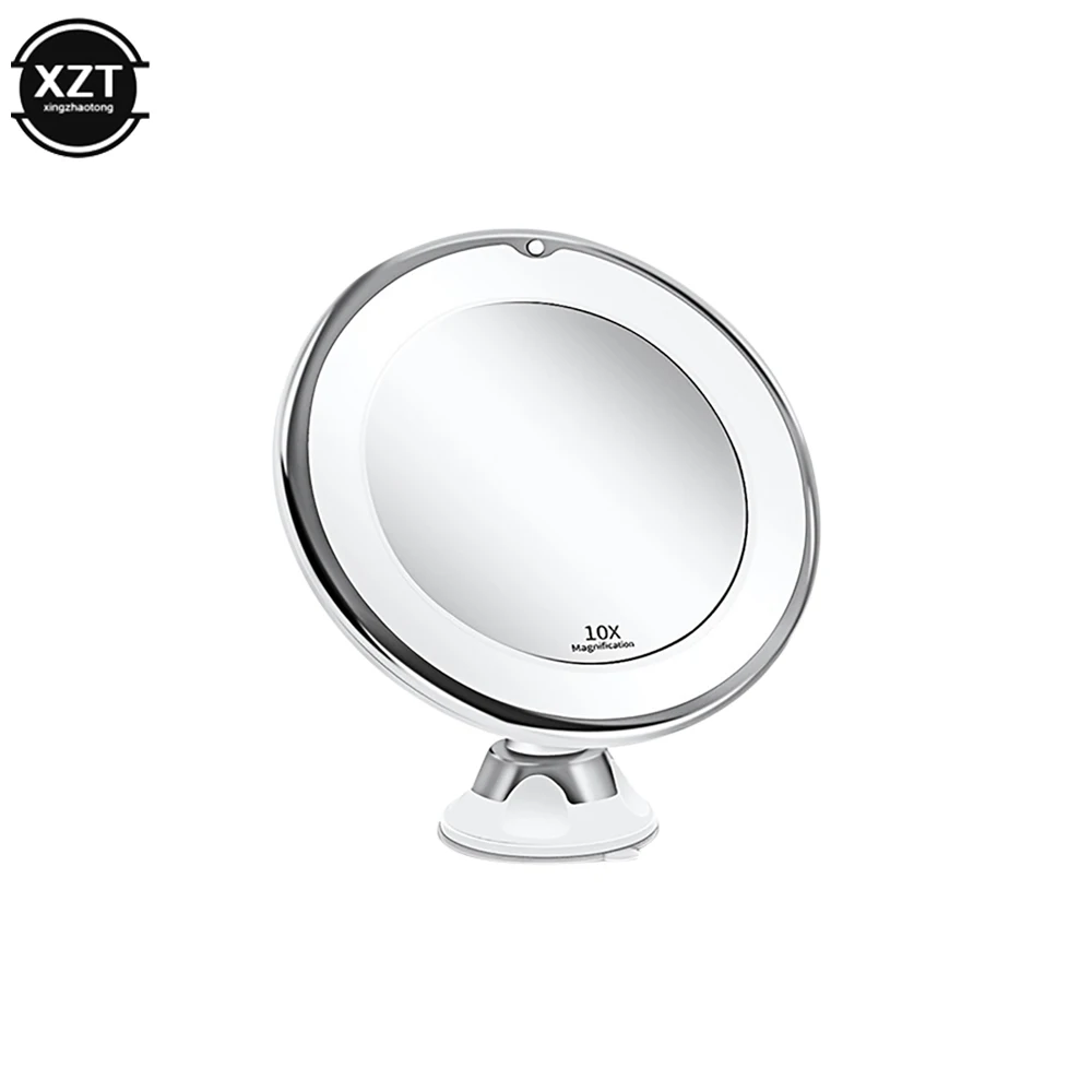 

New Flexible Makeup Mirror 10x Magnifying Mirrors Led Lighted Touch Screen Vanity Mirror Portable Dressing Table Cosmetic Mirror