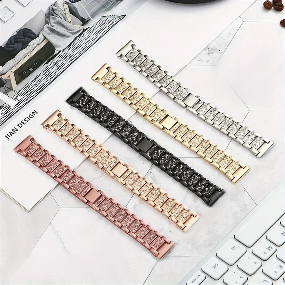 Elegant Diamond Bling Stainless Steel Watch Bracelet