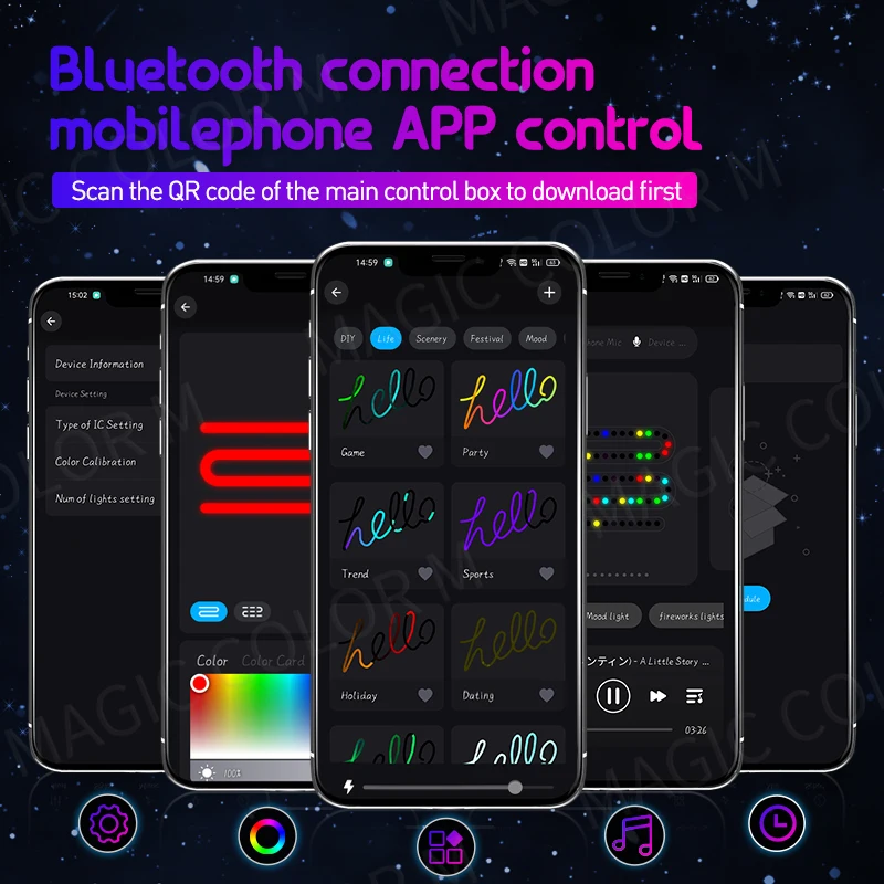 Vgetting Universal Car Ambient Lights LED Interior RGB Symphony Atmosphere Lamp USB APP Control Remote for Tesla Model 3 Y S X — view 4