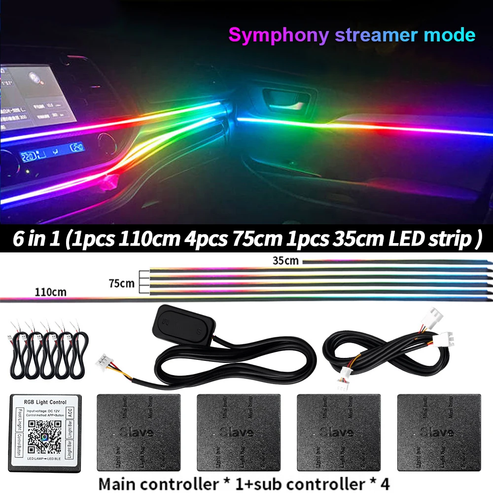 ตัวเลือกสินค้า แถบไฟ LED ปรับสีได้ 213 สี สำหรับตกแต่งภายในรถ