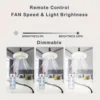 Smart Ceiling Fan Light E27 30W Remote Control LED Lamp Fan Dimmable AC 85-265V For Garage Light Office Room Bedroom Decoration 2