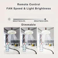 Smart Ceiling Fan Light E27 30W Remote Control LED Lamp Fan Dimmable AC 85-265V For Garage Light Office Room Bedroom Decoration 2