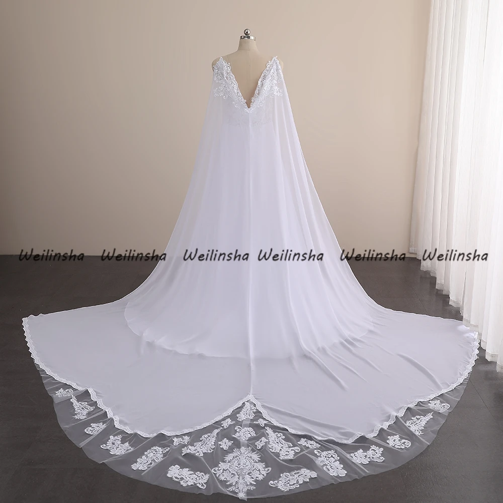 Welinsha Detachable Train Bridal Gowns White High Quality Lace Wedding
