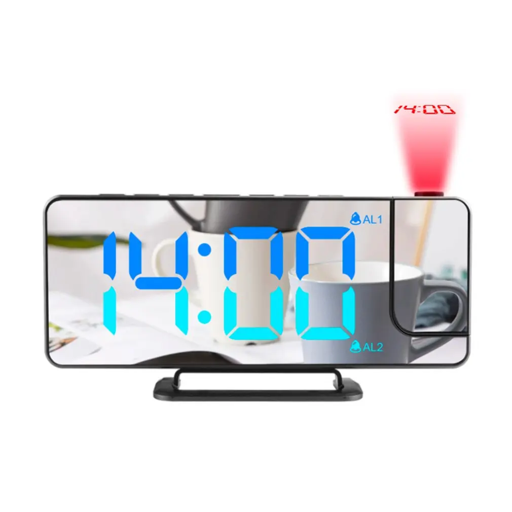 

Desktop Creative Multi-function Electronic Alarm Clock RGB Dazzling Colour Digital LED Large Screen Mirror Clock Free Shipping