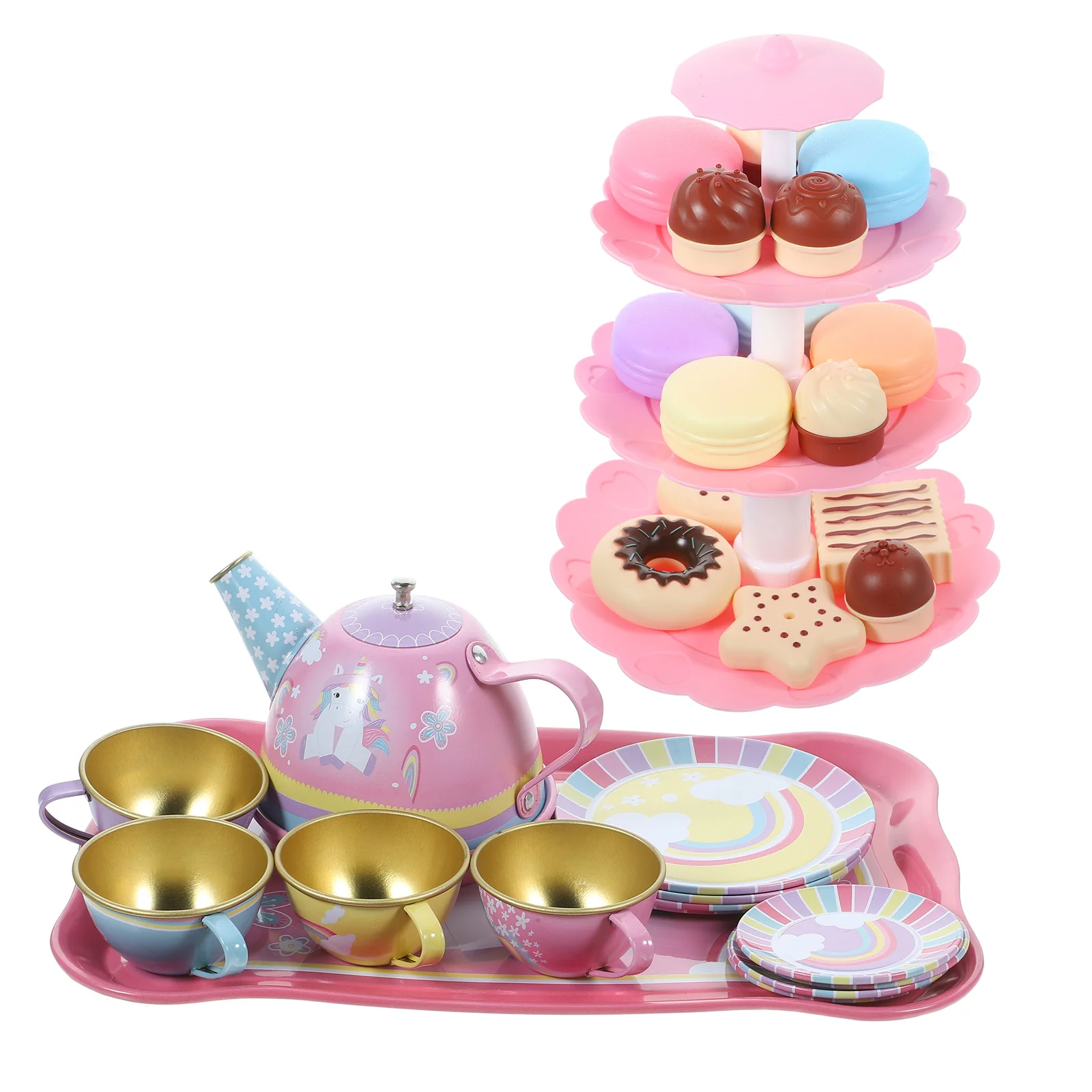 

1 Set of Tea Set Children Tea Set Toy Simulation Tea Set Pretend Play Interactive Toy Tea Party Set