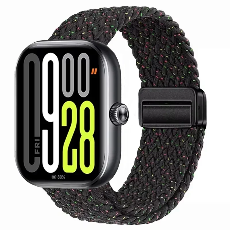 Nylon Braided Magnetic Buckle Adjustable Loop Strap Bracelet in Breathable Design