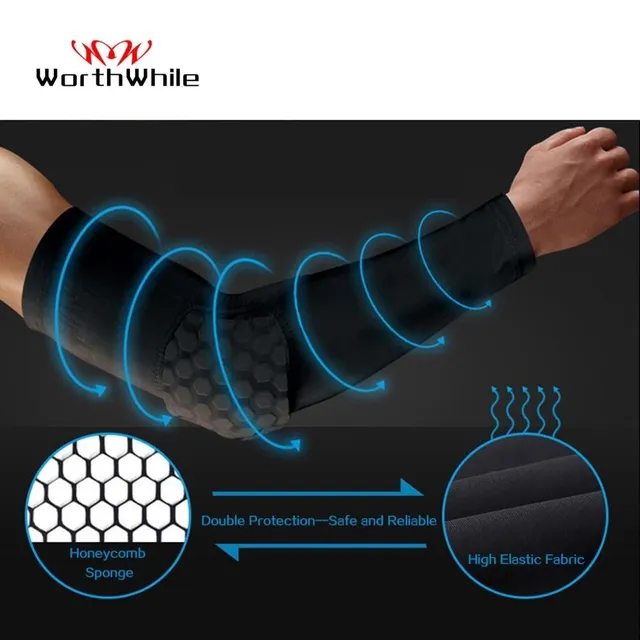 WOSWEIR-1 PC Honeycomb Basketball Elbow Support Pads Brace for Fitness Protector Elastic Arm Compression Sleeves Volleyball 2