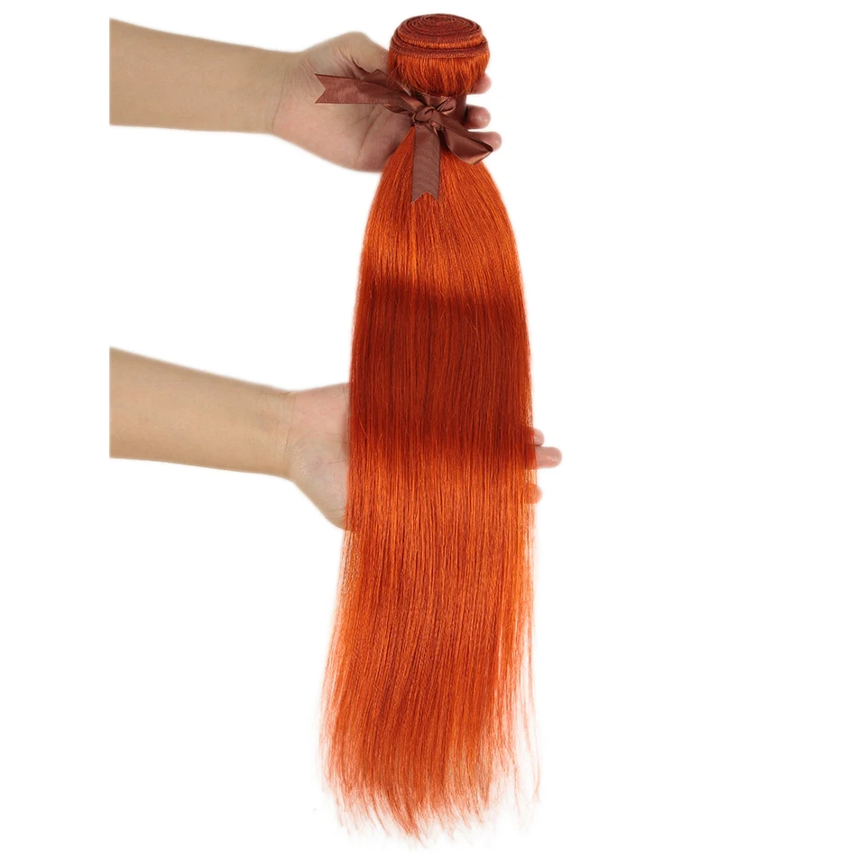 Sleek Straight Human Hair Bundles human hair extensions human hair bundles Pink Remy Brazilian Hair Bundles Red Orange Colored Extensions For Women Single