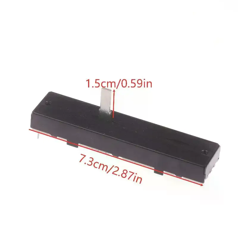 73mm 스트레이트 슬라이드 전위차계 B10KX2 15mm 샤프트 듀얼 채널 오디오 믹서 앰프 DIY 오디오 장비용 고정밀