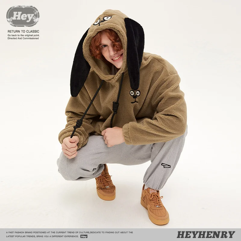 cartoon Couples Matching Clothes For Teens Autumn And Winter Hooded Dog Sweater Cute Soft Glutinous Couple Suit Loose Coat Trend
