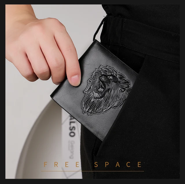 Portafoglio Uomo Sottile Con Portamonete - Portacarte Per Credito E Monete, Design Compatto Nero - Foto 13