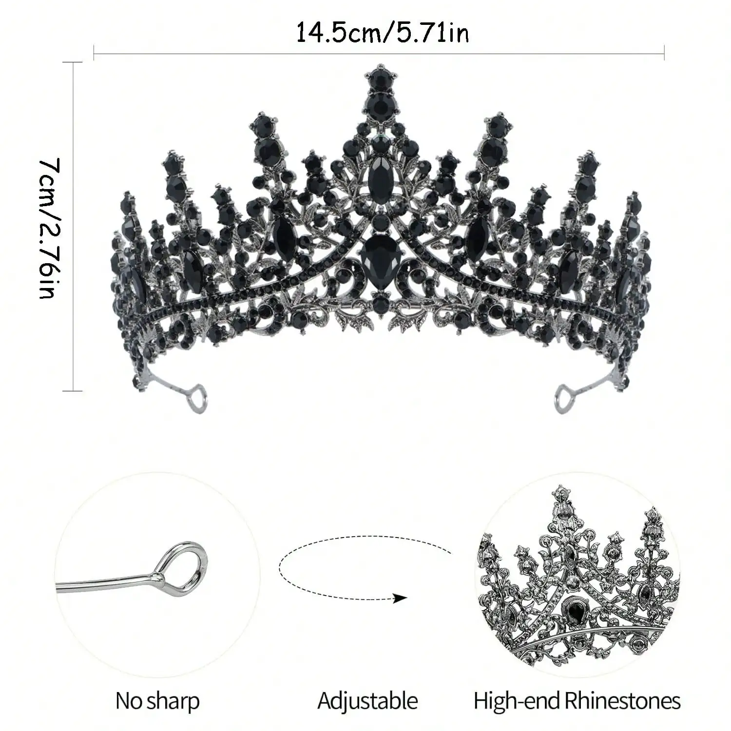 2 Stücke Geburtstag Königin Tiara Kronen für Frauen Kristall Geburtstag Königin Stirnband Schärpe Elegante Prinzessin Krone Geburt Party Dekorationen – Detail 6
