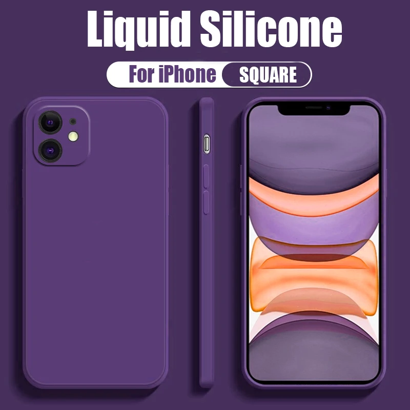Chuyong Custodia In Silicone Liquido Originale Per Iphone 14 13 12 11 Pro Max Plus Mini X Xs Xr 7 8 Plus Se 2020 Coque Slim Soft Cover