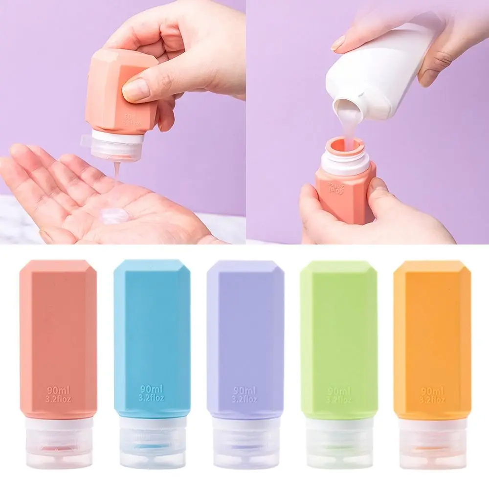 

60/90ML Silicone Refillable Bottles Large Capacity Visible Design Shower Gel Lotion Bottle Squeeze Shampoo Sub-Bottling Travel