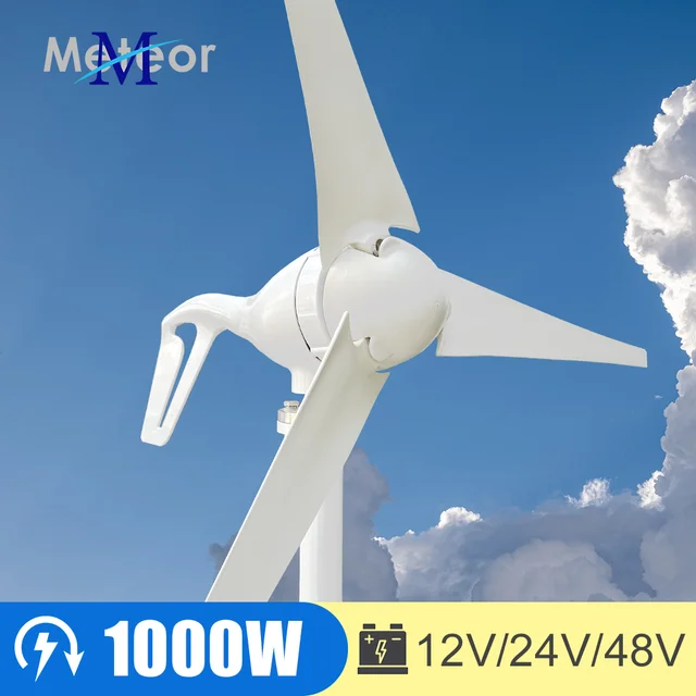 1000w แนวนอนกังหันลมประสิทธิภาพสูง Windmill 12v 24v พลังงานลมเครื่องกําเนิดไฟฟ้าเครื่องกําเนิดไฟฟ้าเครื่องใช้ในบ้าน CAMPING 1