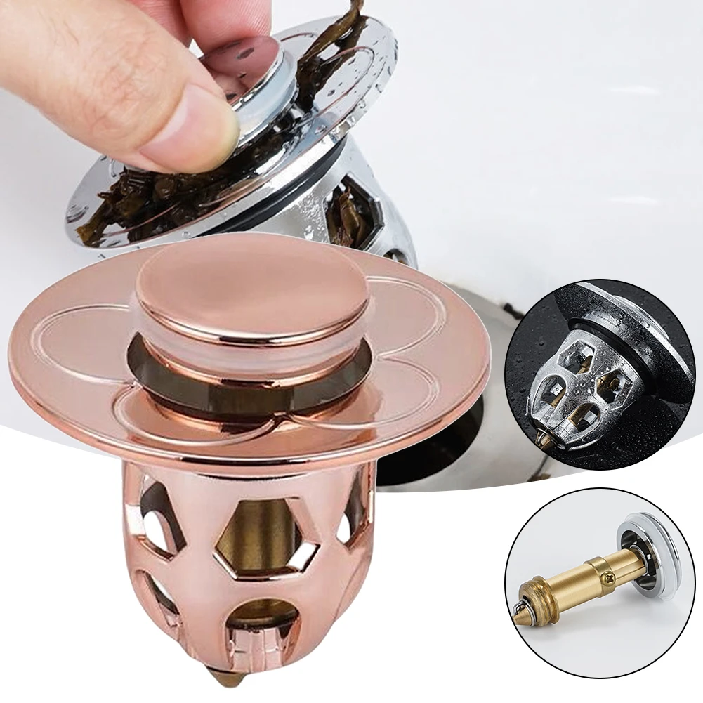 Universal Washbasin Water Head Leaking Stopper Push Type Copper Basin