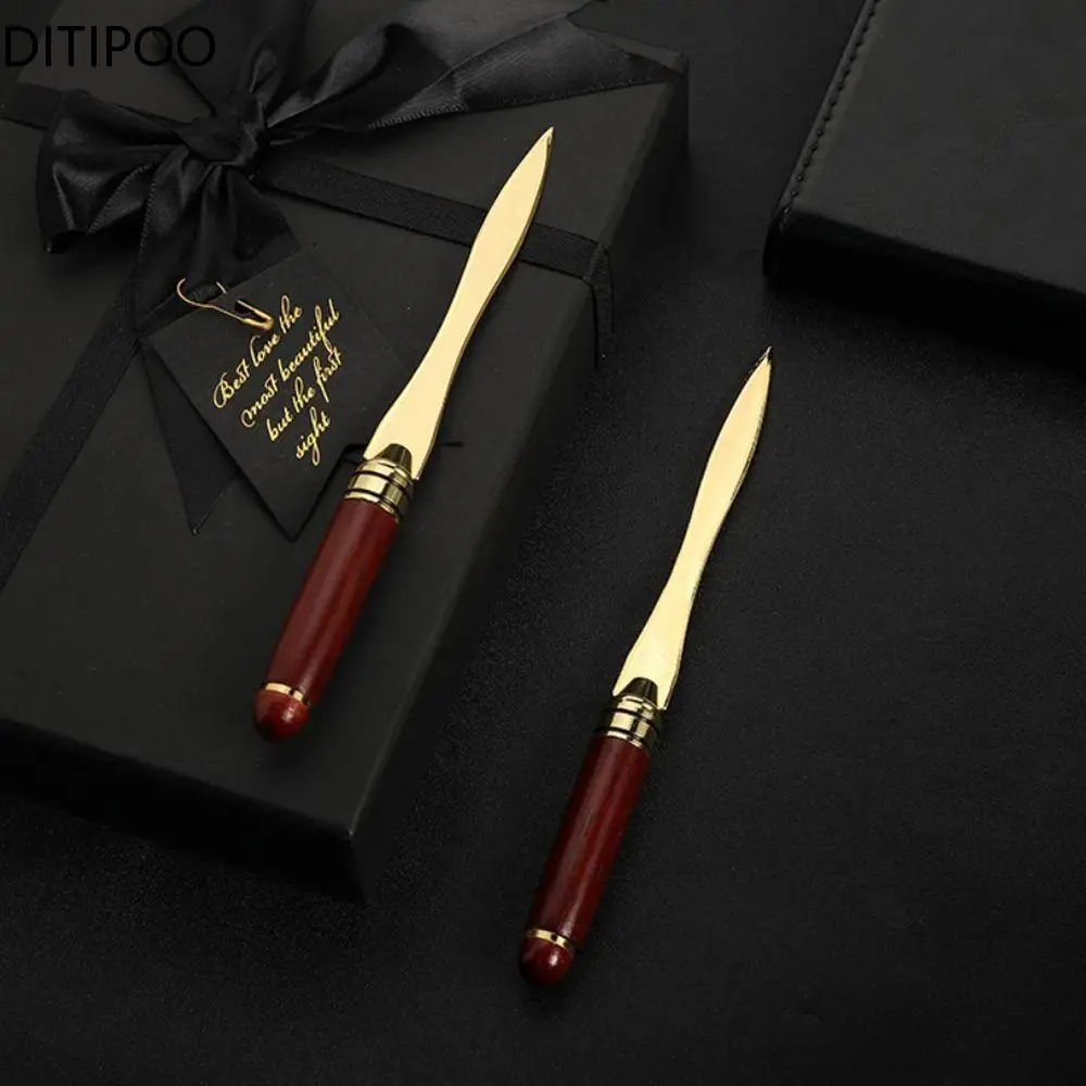 Mail Opener Vintage European Style Letter Opener Wooden Handle Express Envelopes Document Opener Cut Paper Tool Office Supplies Stationary