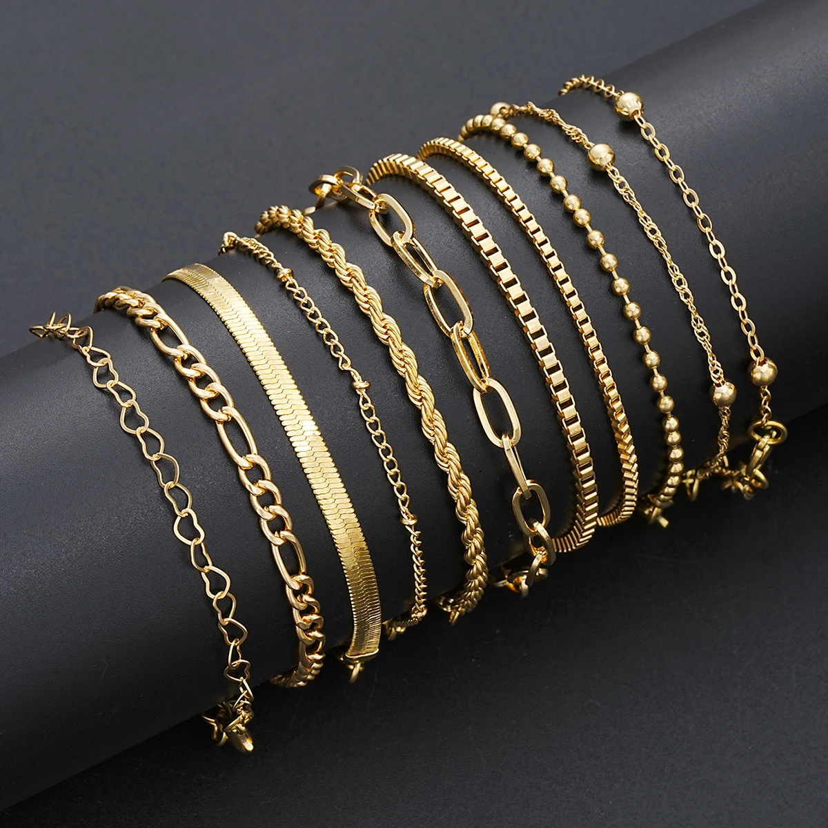 17pcs Fashion Minimalist Jewelry Set For Women Vintage Twist Snake Bone Heart Butterfly Star Pendant Necklace Bracelet Sets Gift 5