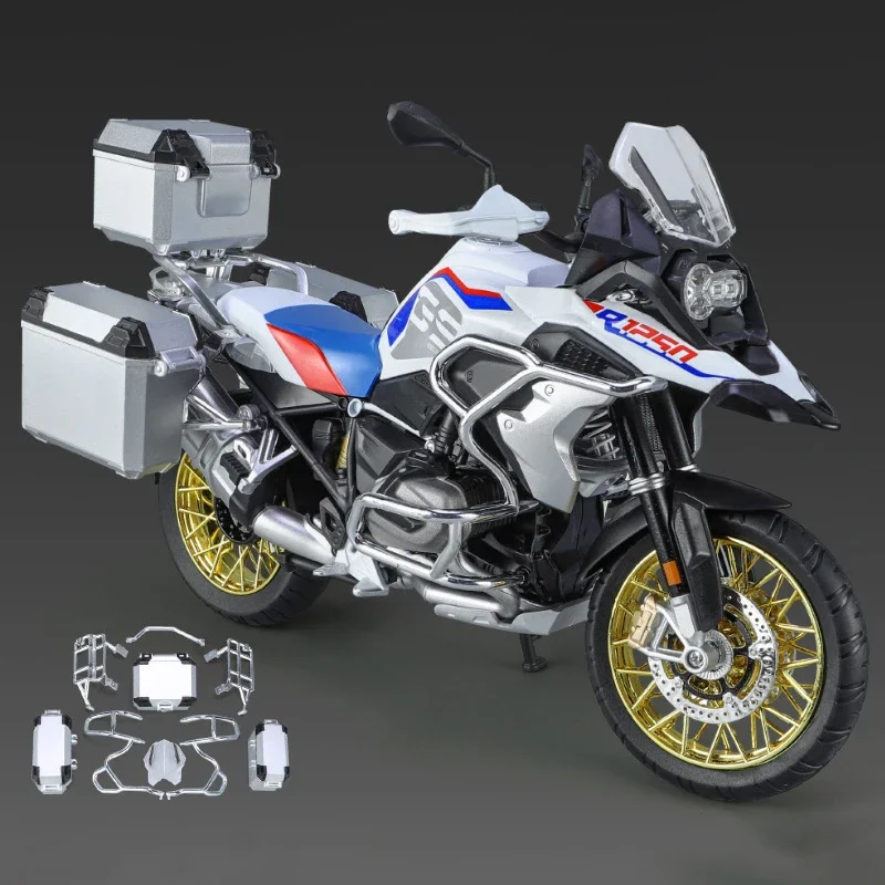 New 1:9 BMW R1250 GS ADV Alloy Die Cast Motorcycle Model Toy Vehicle Collection Sound and Light Off Road Autocycle Toys Car 2