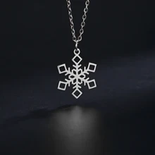  Sipuris Christmas Necklace For Women Men Stainless Steel Elk Snowflake Tree Snowman Santa Claus Pendant Jewelry Christmas Gifts 